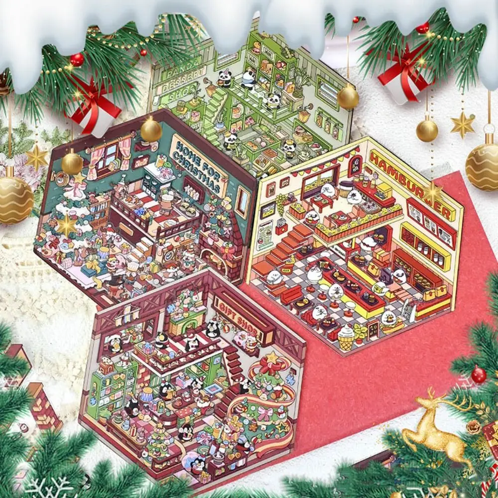 3D Stickers Miniature Scene 3D Landscaping Stickers Christmas Storage Landscape Decorative