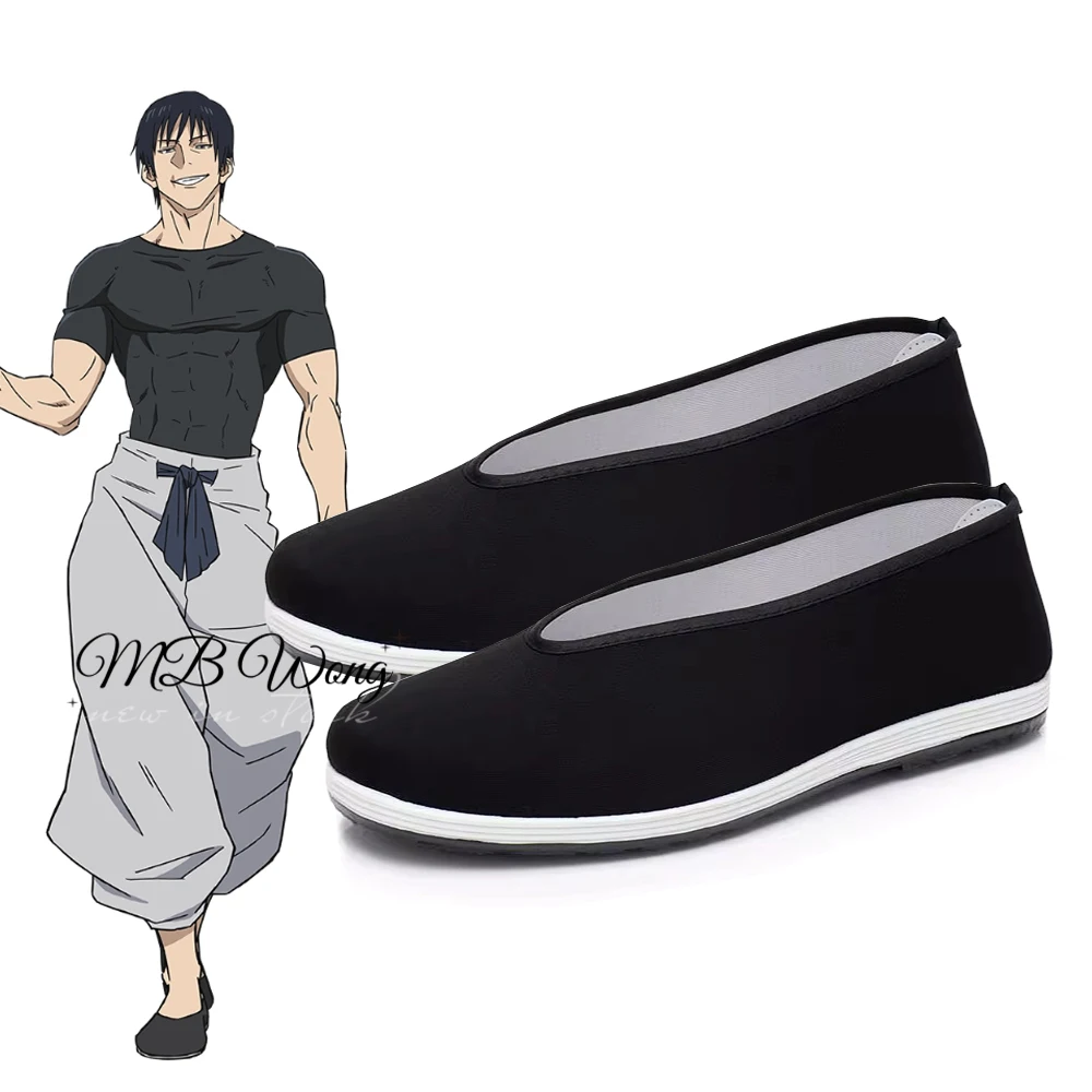 

Туфли для косплея аниме juютсу Kaisen Fushiguro Toji, черные повседневные туфли на плоской подошве для женщин и мужчин, текстильные туфли для Хэллоуина