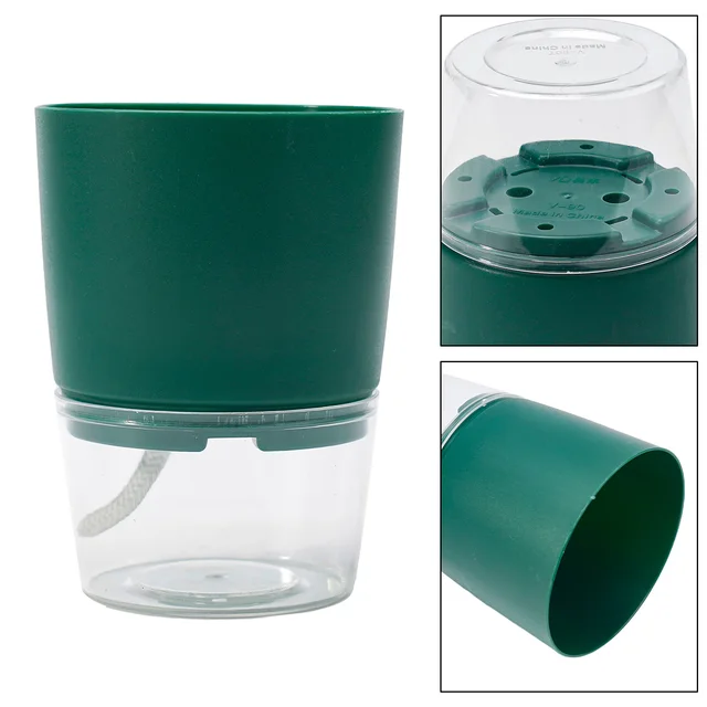 1Pcs Plastic Resin Plant Pot Self Watering Garden Flower Small Flowerpot African Violet Pots 3.46X2.67X4.57inch 4