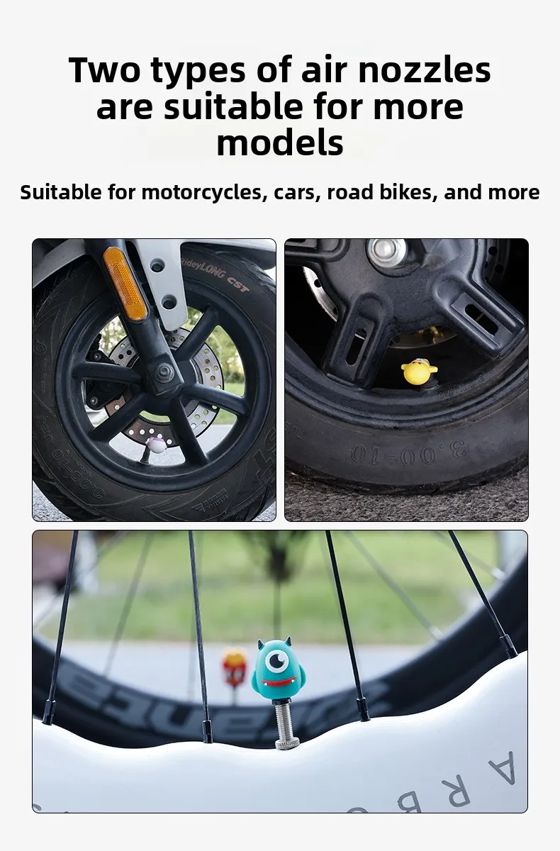 2/3 Stück Fahrrad-Luftventilkappen, Silikon-Cartoon-Ventilabdeckungen für Rennräder, Wasserdichte Ventilkappen für Mountainbikes, Fahrrad-Dekoration – Detail 6