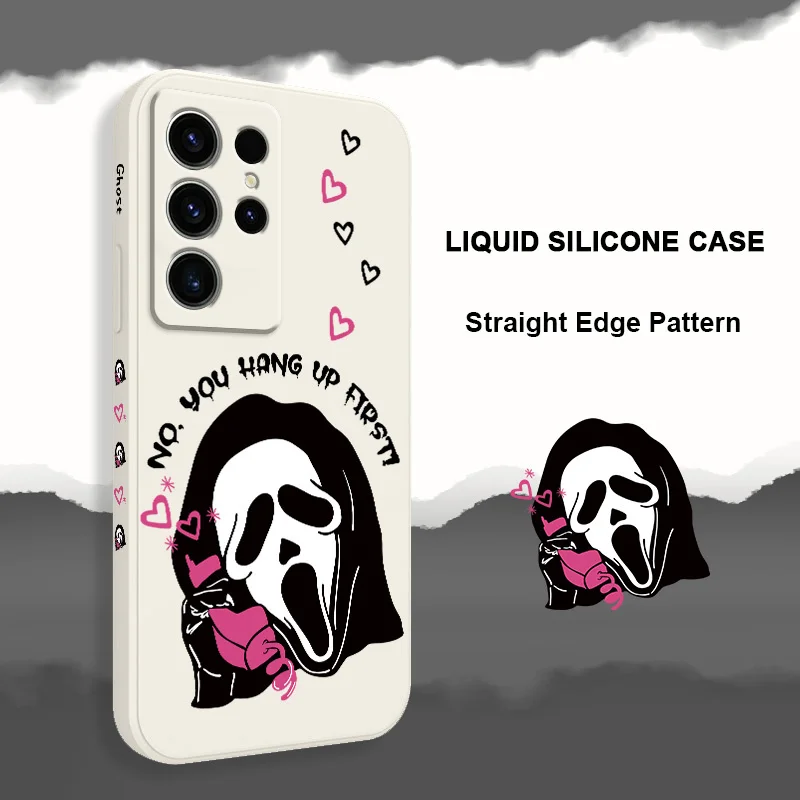 Elegant Ghost Design Phone Case with Telephone Motif