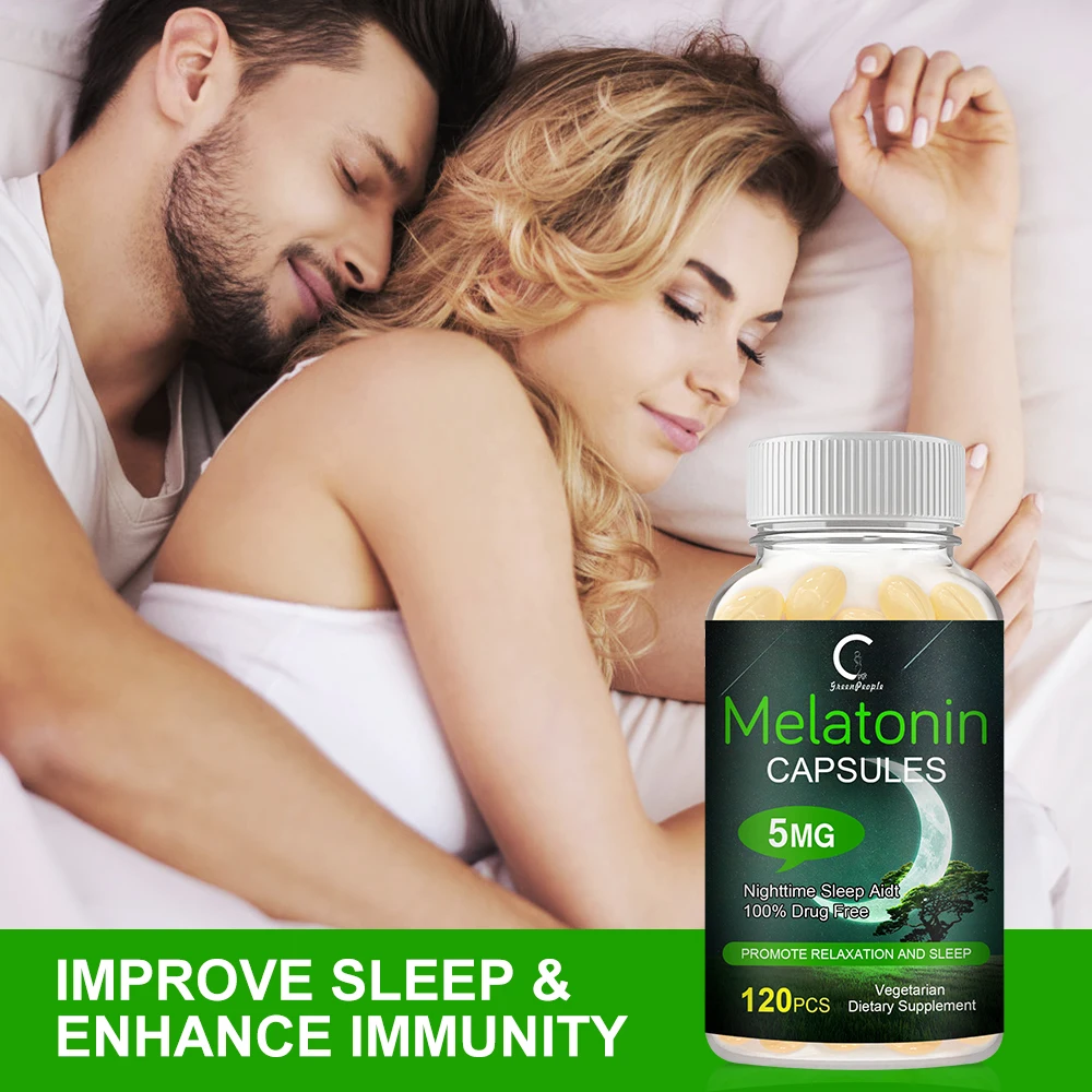 Greenpeople 5Mg Melatonin Capsules Save Insomnia Vitamin B6 Help Deep Sleep Improve For Adult Face Health Care | Красота и здоровье