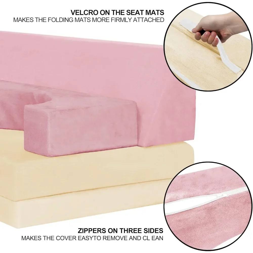 8PCS Modular Kids Play Couch,Kid's Foam Couches for Playroom,Toddler to Teen Sectional Sofa Play Set,Childrens Nugget Couch 5