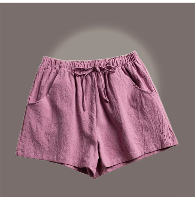 bermuda shorts C.New S Basic Short Pants Cotton Linen Shorts Woman Mini Trousers Trafic Fashion High Waist Bottom for Teen Girls Plus Size lululemon shorts