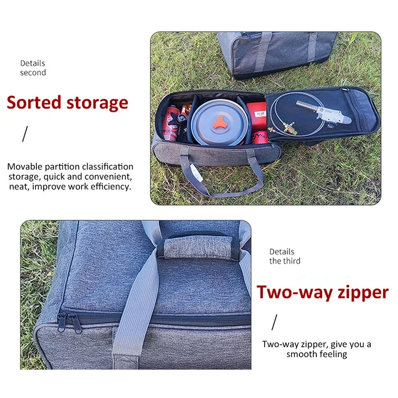Camping Cookware Bag Outdoor Cutlery Pouch Large Capacity Storage for Picnic BBQ