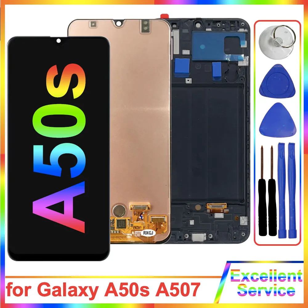 Экран 6,4 'A50s для Samsung Galaxy A50s, дисплей A507F, A507FN, A5070, A507F/DS, сменный сенсорный дигитайзер для Samsung A50s, ЖК