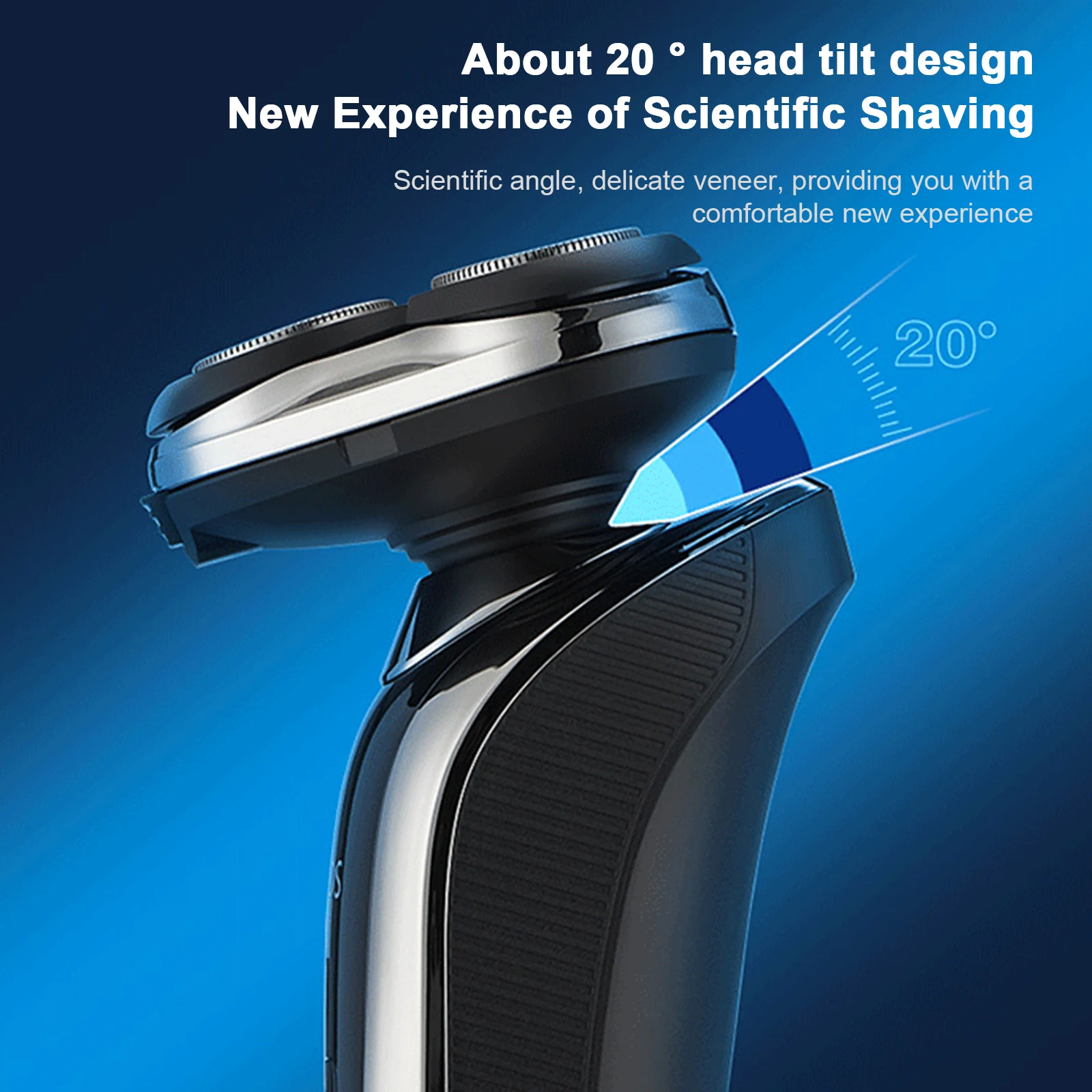Electric Shaver Men 3 Floating Heads Beard Razor Hair Clipper Facial Cleaner Massager Type-C Rechargeable LED Digital Display