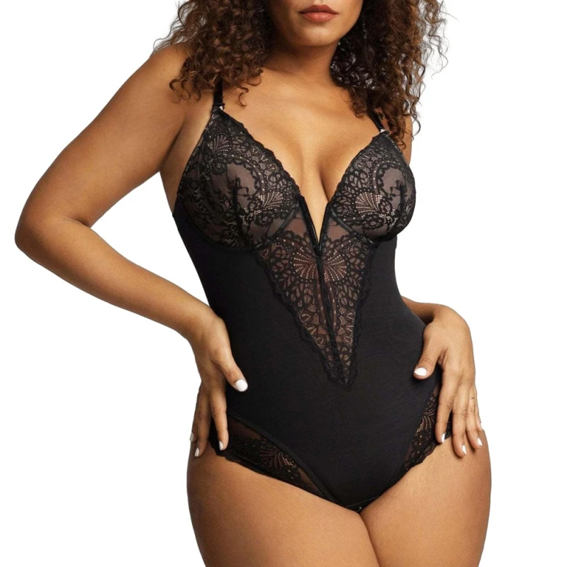 

Women Shapewear Sexy Hollowed-out Bodysuit Slimming Belly Lift Underwear Body Shapers Waist Trainer Corset Thong Lace Camisole