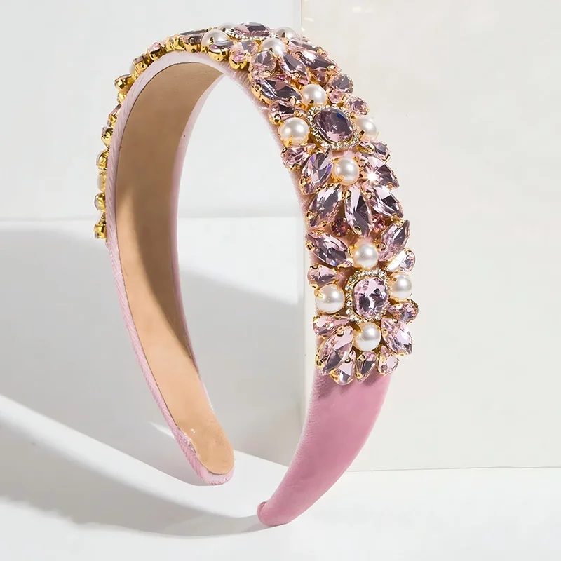 1pc Luxurious Women Jewelry Hair Accessory Pearl Rhinestone Handmade Headband Suitable for Banquets Daily Wear Elegant Hair Hoop