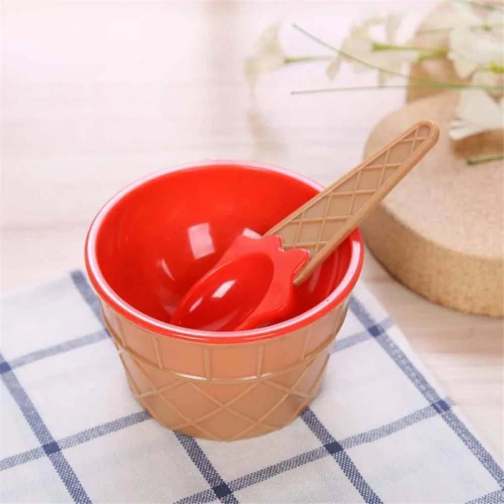 Ice Cream Bowl Spoon Set 1Set Kids Durable Children Gifts Dessert Bowl DIY Ice Cream Tools