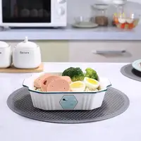 ABKJ-tapis à micro-ondes en Silicone-rond 12 pouces x 12 pouces-tapis multifonctionnel thermique 4 pièces, protection contre les éclaboussures, dessous de plat, coussin chaud 1