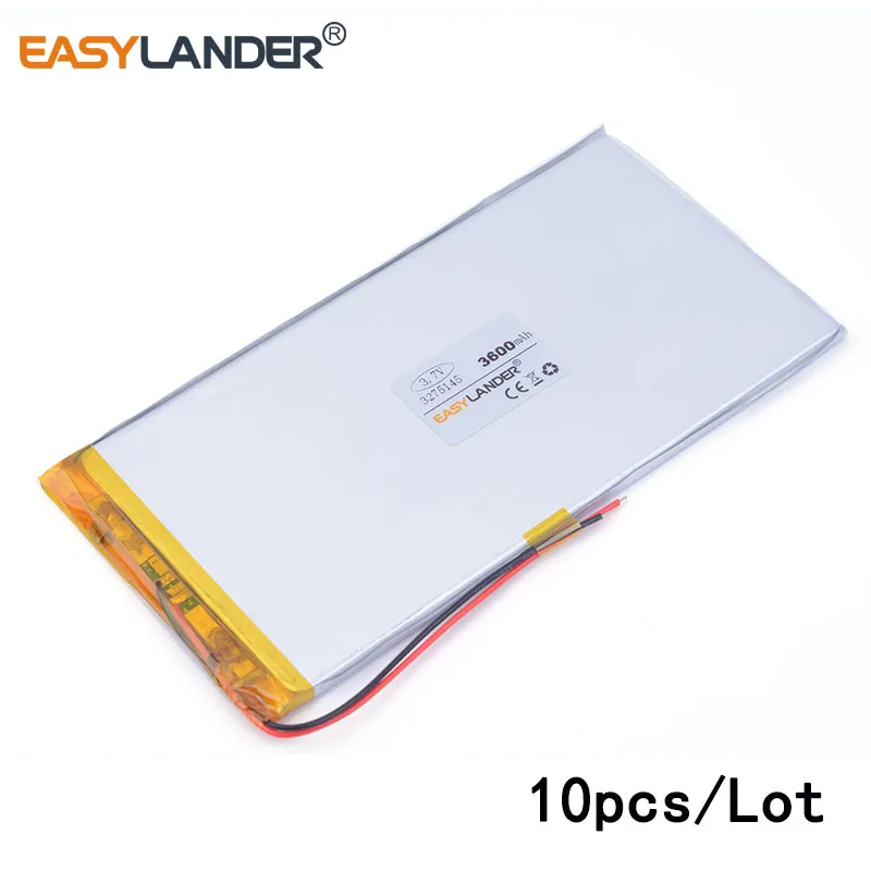 

10pcs /Lot 3275145 3600MAH lithium Li ion polymer rechargeable battery Tablet PC digital audio batteries battery Navigator