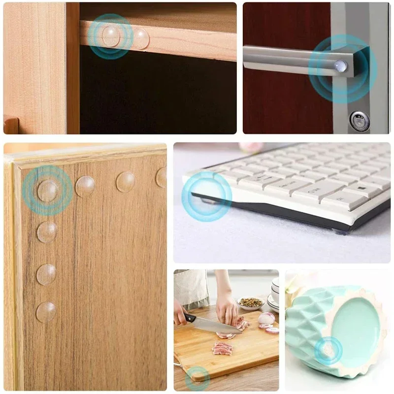 Self-Adhesive Door Stop Rubber Damper Cabinet Bumpers Silicone Furniture Dots Cushion Protective Pads 300/100pcs silicone furniture pads