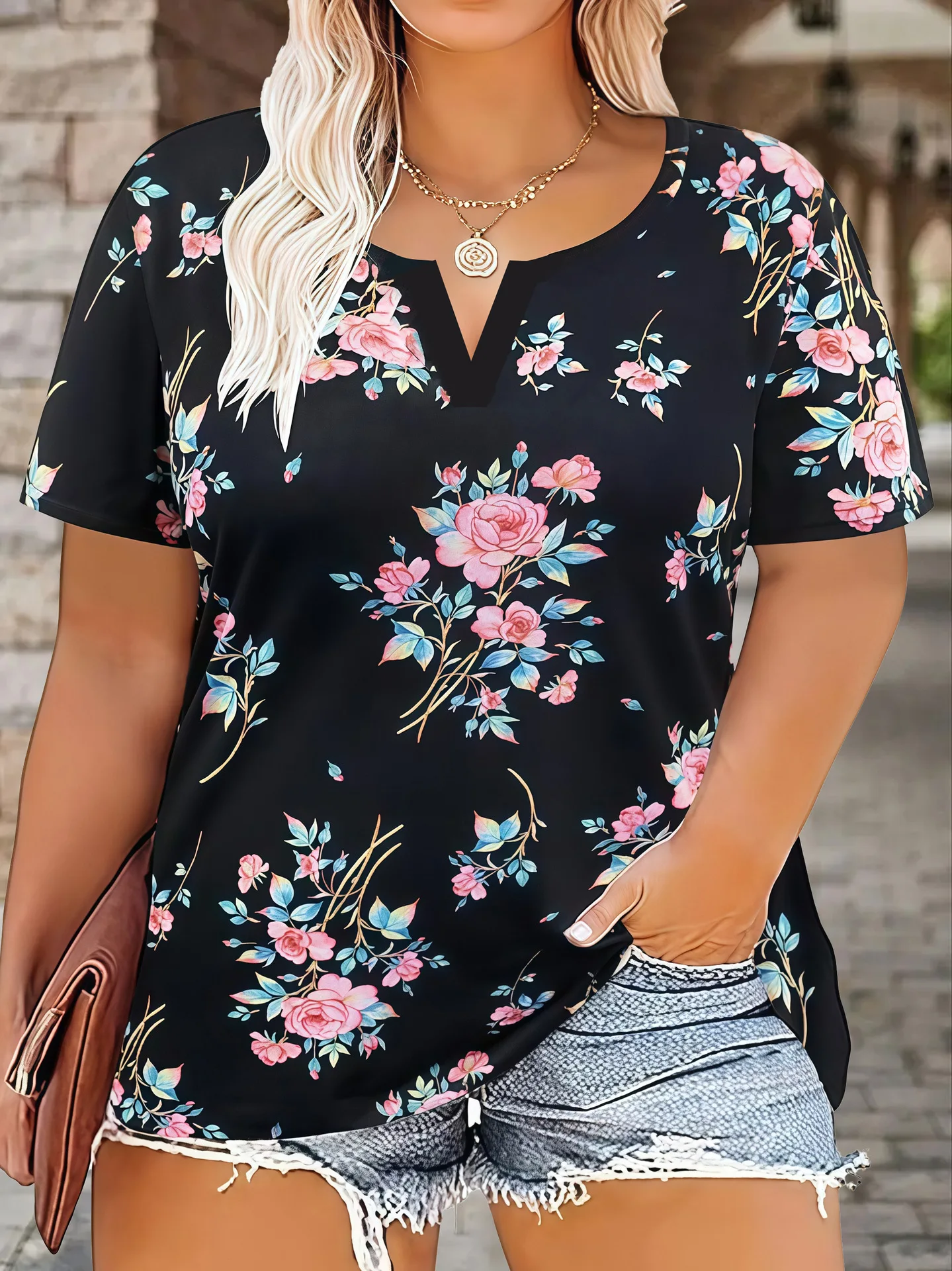 New 2025 Fashion Large Size Shirts Leopard Patchwork Print T-Shirt Casual Short Sleeve Top For Summer Women's Plus Size Clothing 4