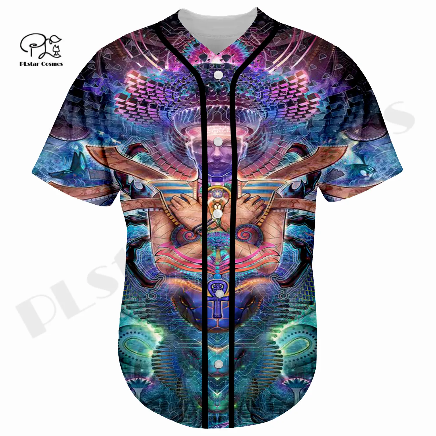 Newest 3Dprinted Psychedelic Hippie Buddha Weed Art Baseball Jersey Shirt Casual Unique Unisex Funny Sport Summer Streewear -1