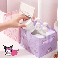 Sanrio Cute Hello Kitty Kuromi Melody Cinnamoroll Sundries Foldable Storage Box Desk Cosmetics Snack Storage Basket Organizer 4