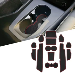 Premium Anti - Slip Rubber Door Groove Mat - Custom Car Interior Accessory (Red)