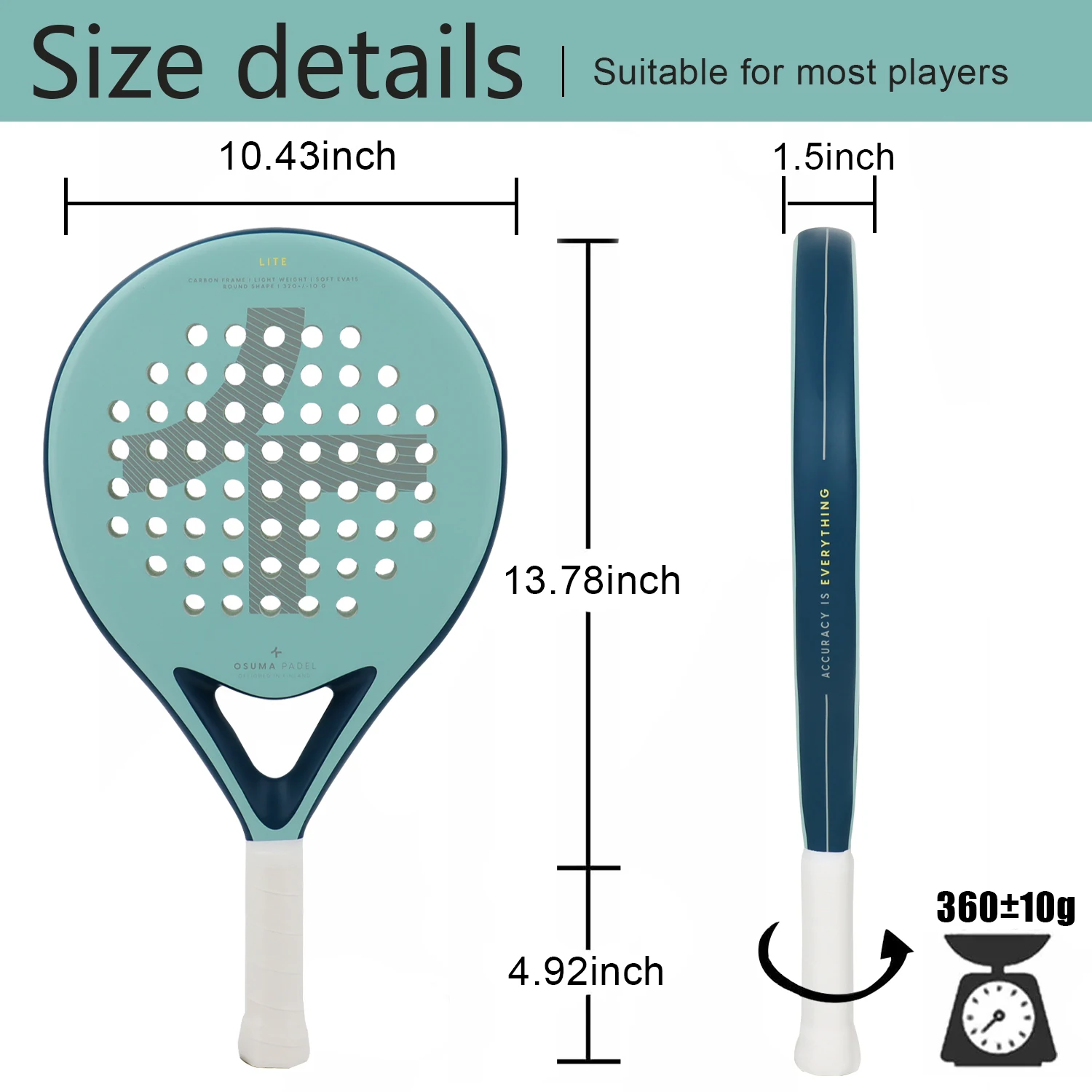 Paddle Racket Carbon Fiber EVA Memory Paddle Tennis Racquet Shovel Sports Racquet Lightweight padel racket tennis racket