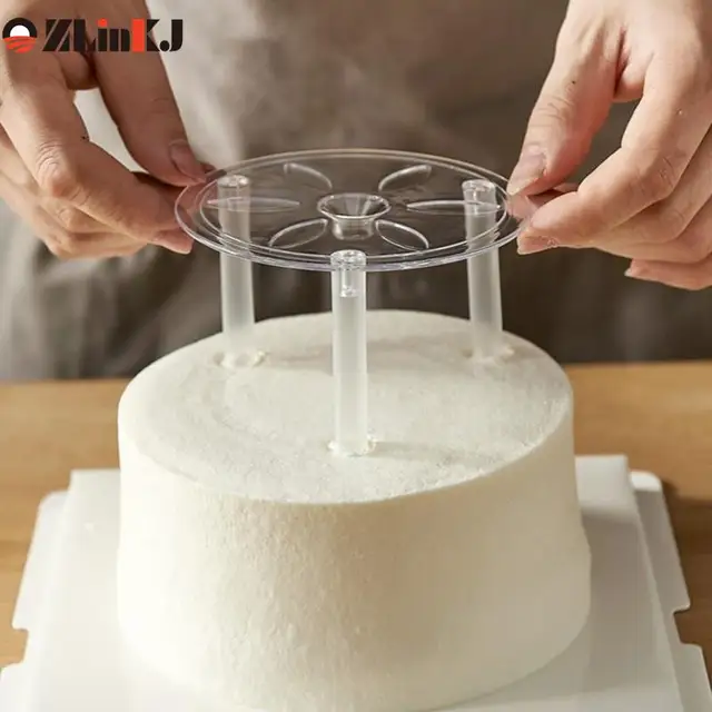 10Db 24 Cm 30 Újrafelhasználható Sütemény Tiplik Fehér Műanyag Tartó Rudak Kerek Szalma Sütemények Nagykereskedelme - Image 2