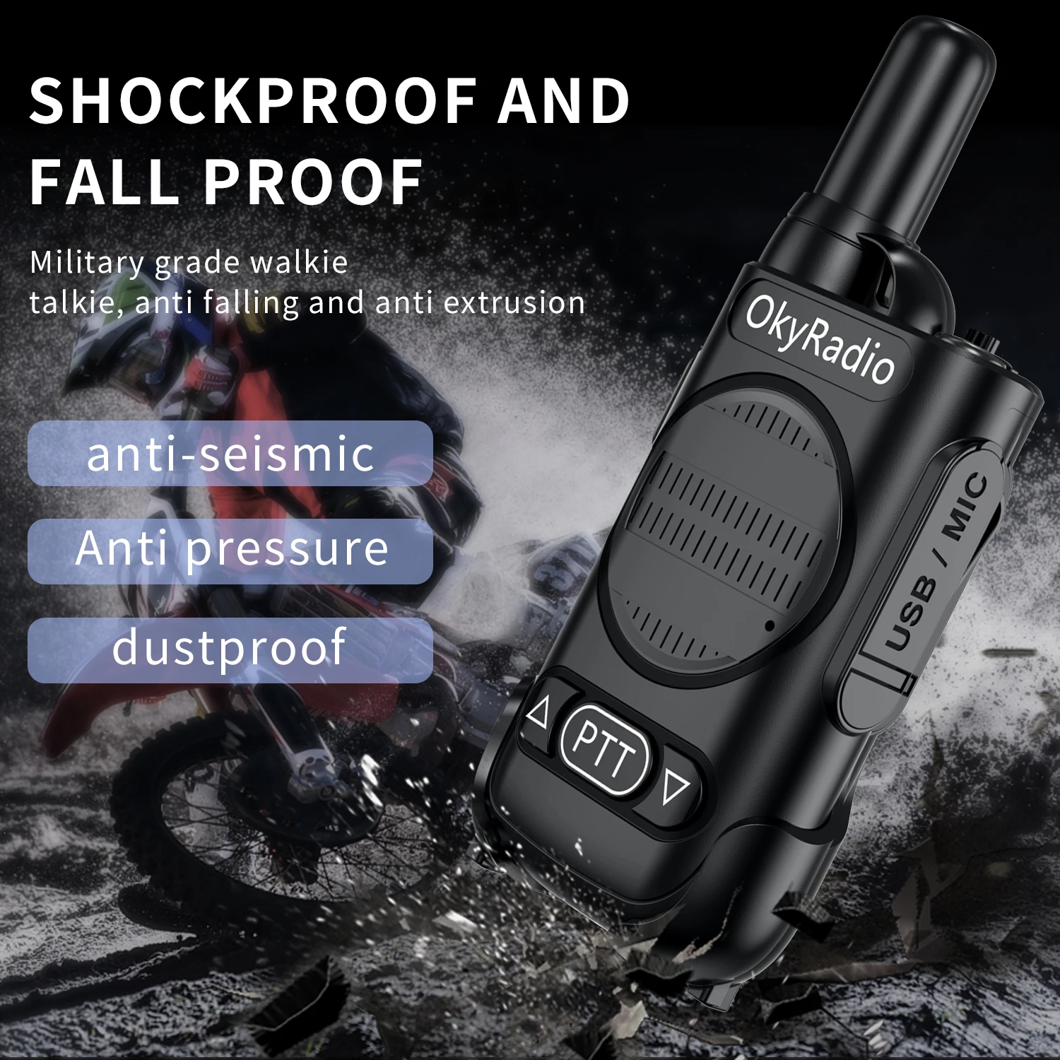 2022 New Walkie-talkie 4800mAh Large-capacity Battery Waterproof Walkie-talkie 16 Channels Suitable for Multiple Environments best walkie talkie for hunting