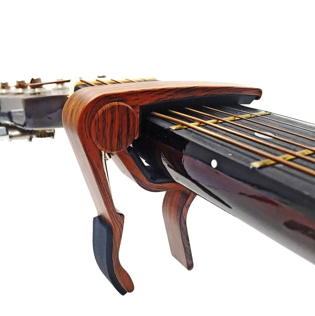 Rosewood Guitar Capo with 5 Picks by Miwayer