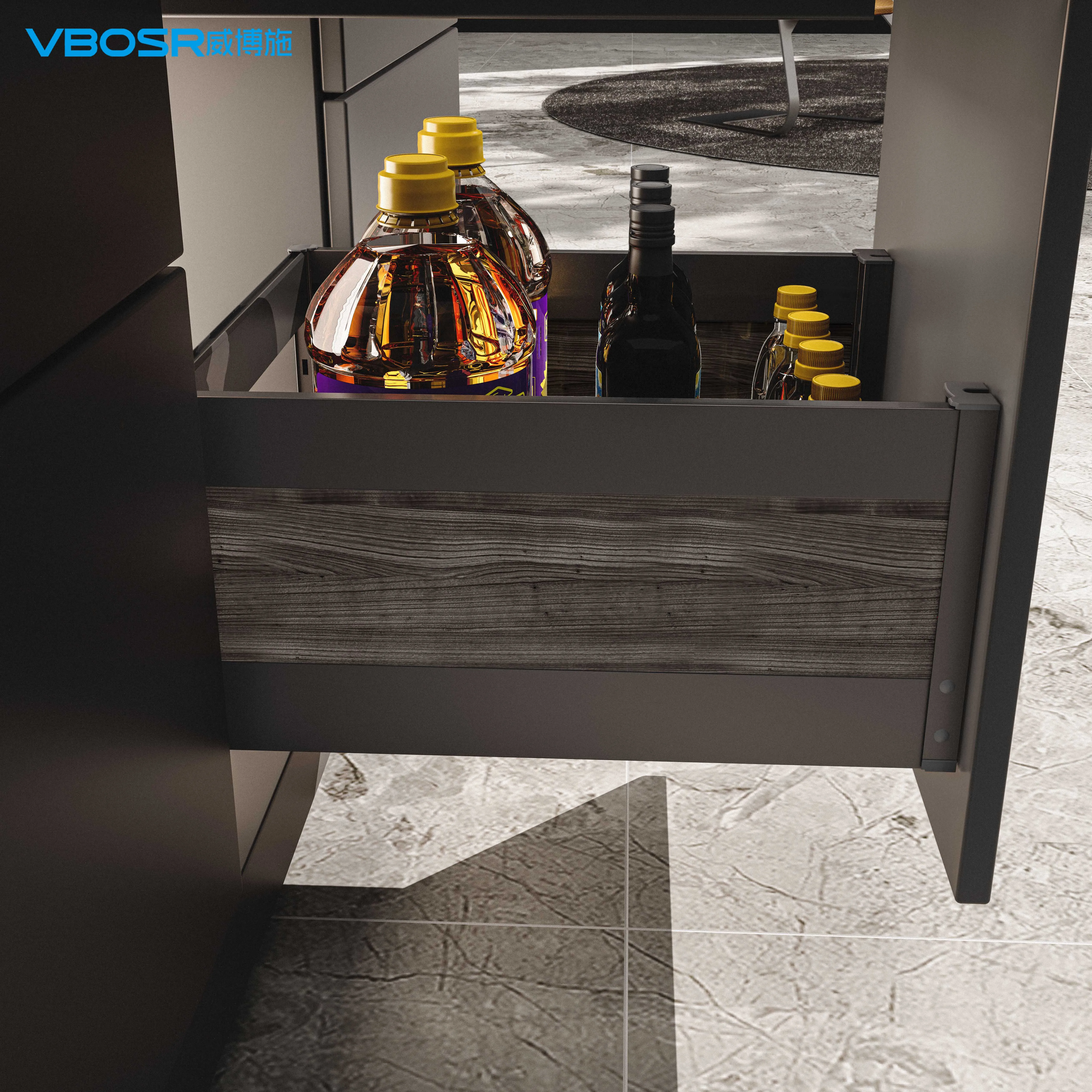 Modern Stainless Steel 2-Shelf Drawer Basket For Kitchen Cabinet Storage Easy Installation