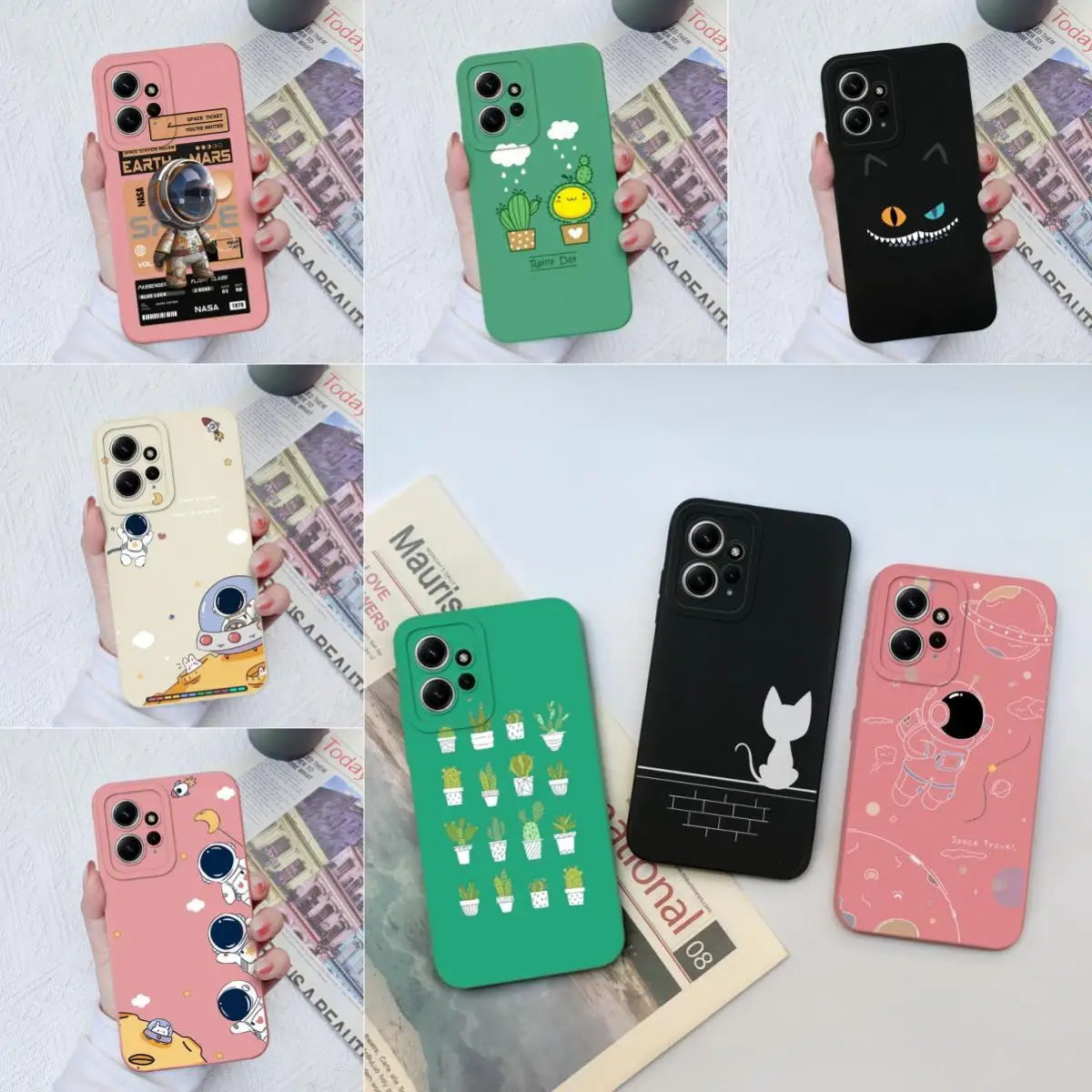 Per Xiaomi Redmi Note 12 Note 12 Pro 4G 5G Custodie Lovely Astronaut Silicone Liquido Antiurto Per Redmi Note 12 Note 12 Pro Coque