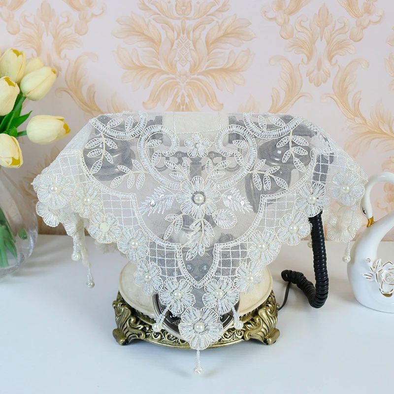 

Embroidery black lace poly white hook tassel tablecloth Tablecloth dinner hand sewing bead mat table runner cover MF260