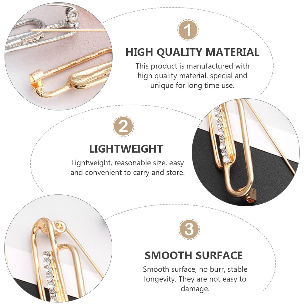 여성용 미끄럼 방지 버클 브로치, 가디건 브로치, 고정 의류 핀, 금속 골드 장식 액세서리, 치마 6 개