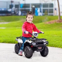 HOMCOM 12V Electric Quad Bike for Kids w/ LED Headlights, Music
