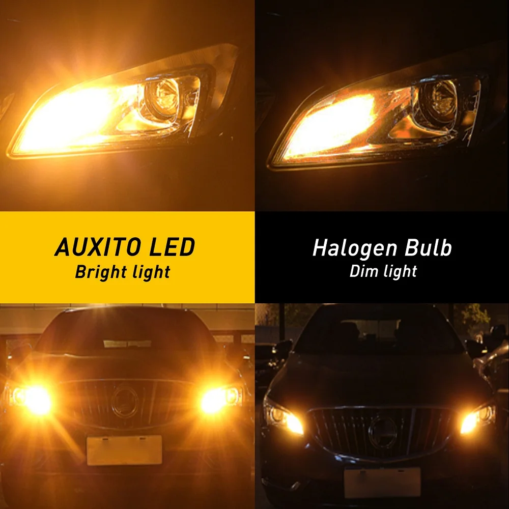 2�� AUXITO 1156 BAU15S PY21W LED Ȳ�� ĵ���� ���� ���� BA15S P21W 7506 LED ���� �������õ� 12V ������ �÷��� ����