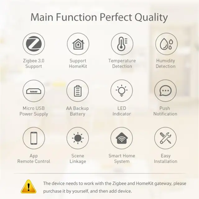 Tuya Homekit Zigbee Temperature And Humidity Sensor Battery USB Dual Powered Smart Home Scene Linkage Alexa Google Smart Life 2
