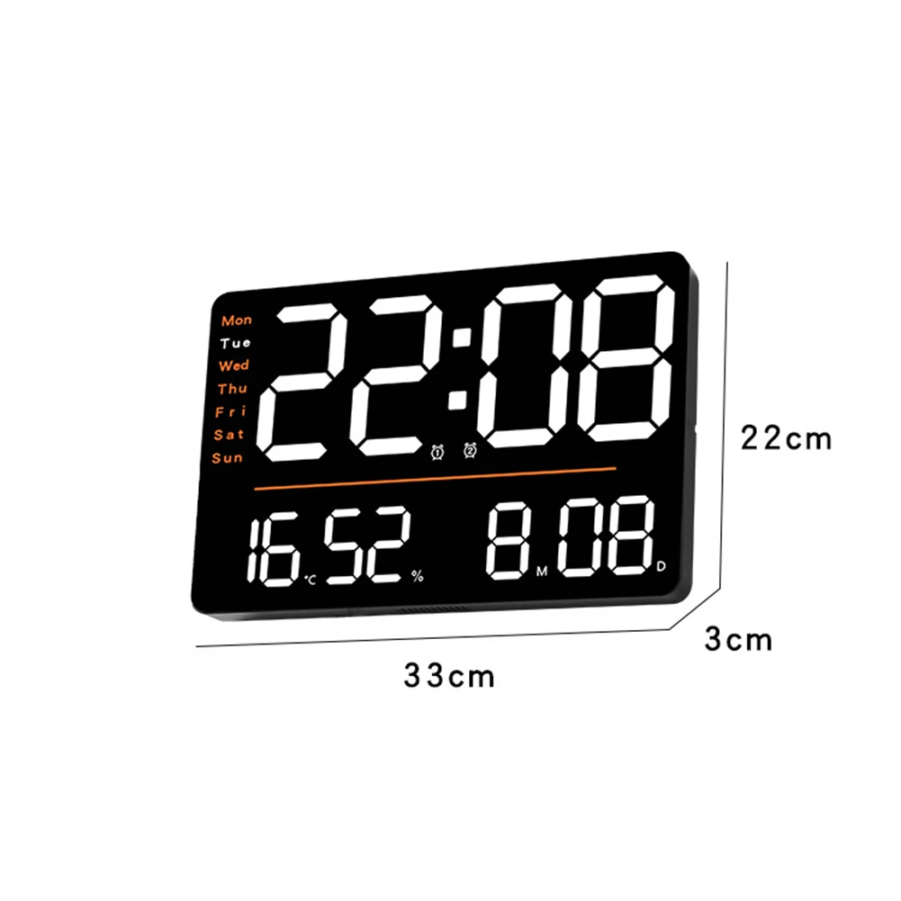 Led Digital Wall Clock 12/24h Adjustable Brightness Temperature Humidity Display Table Alarm Clock Home Decor Wall Clocks digital wall clock