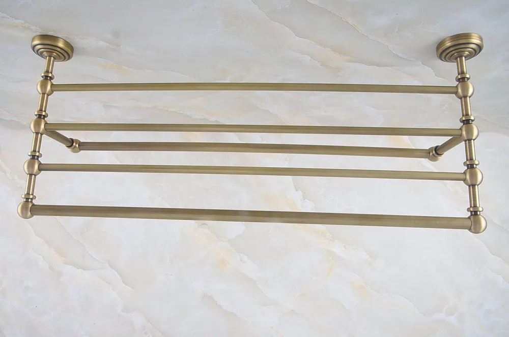 

Solid Brass Bathroom Towel Rack, Antique Brass Towel Holder Bath Towel Shelf Accessories tba721