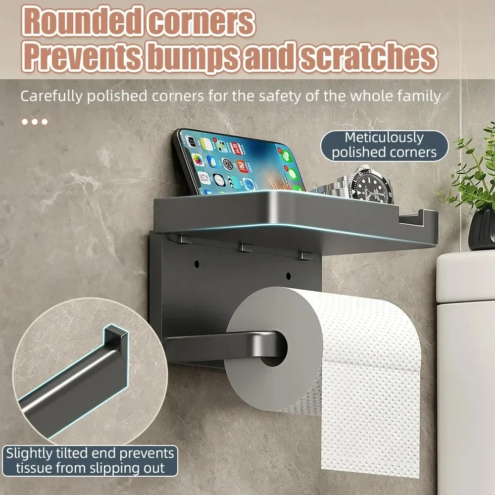 Toilet Paper Holder Tissue Rack Plastic Phone Towel Holder Bathroom Paper Roll Storage Shelf Accessories