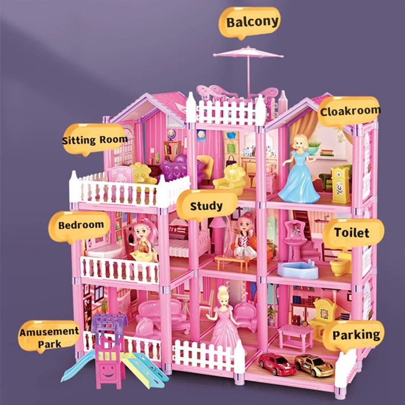 3D Princess Castle Villa Doll House Building Toy Set – MOBIUS Toys