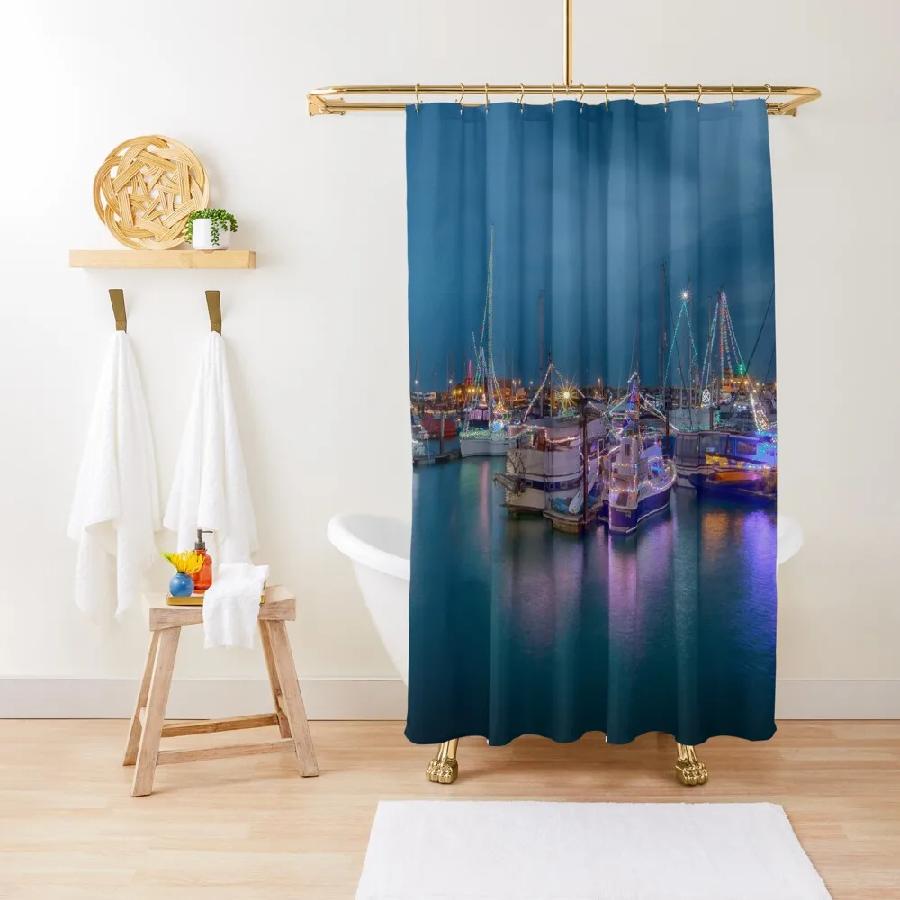 

Christmas At Ramsgate Harbour Shower Curtain Curtains For The Bathroom Waterproof Shower Curtain And Anti-Mold