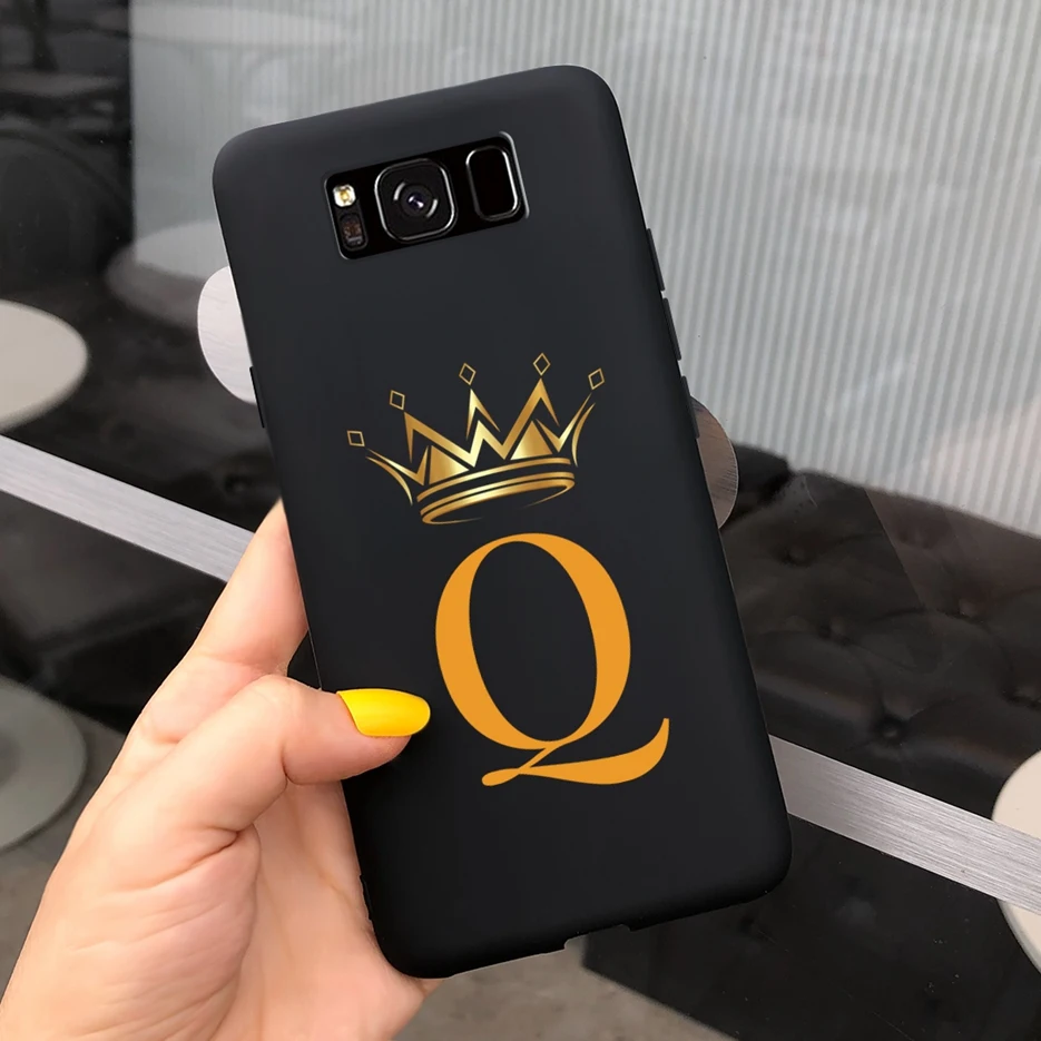 Luxury Crown Letters Soft Silicone Phone Case with Bumper - Elegant Protective Cover