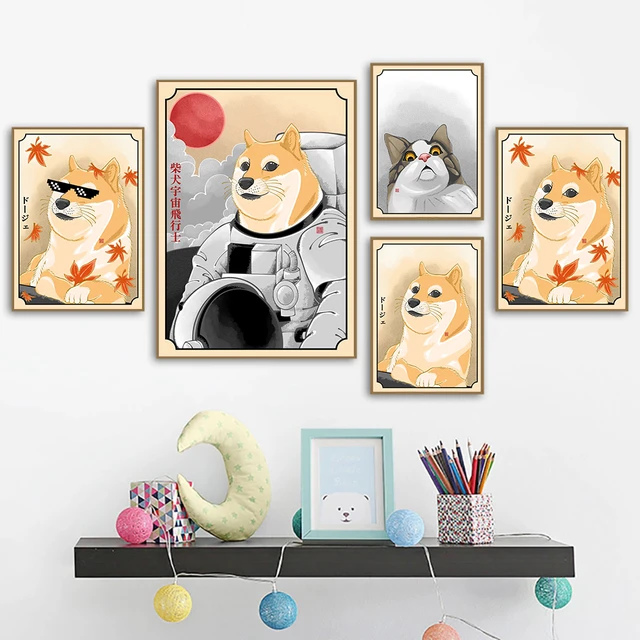 Engraçado Capivara Doge E Elon Meme Mania Posters Canvas Pintura Animal  Wall Art Imagem Para Modern Living Room Home Decor - AliExpress