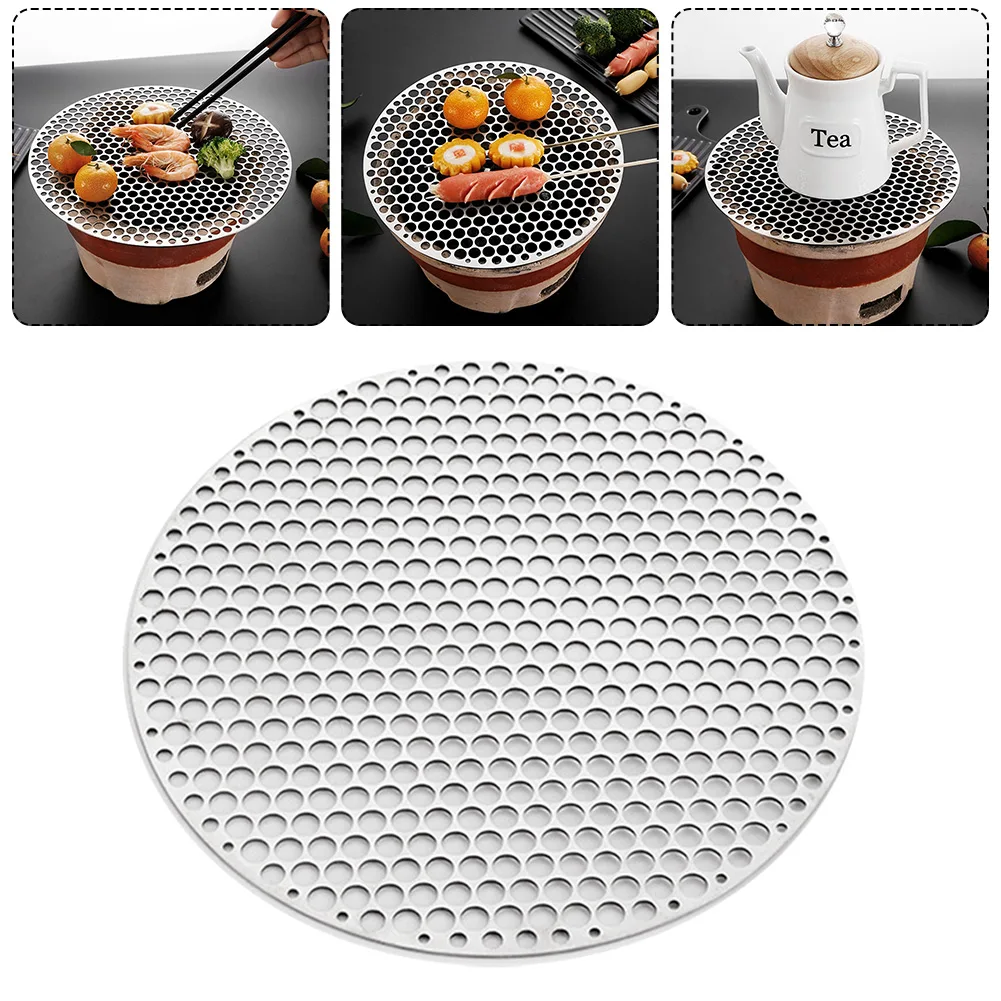 

Stainless Steel Round Grill Net BBQ Mat Carbon Furnace Steam Nets Barbecue Rack Portable Folding Barbecue Grill