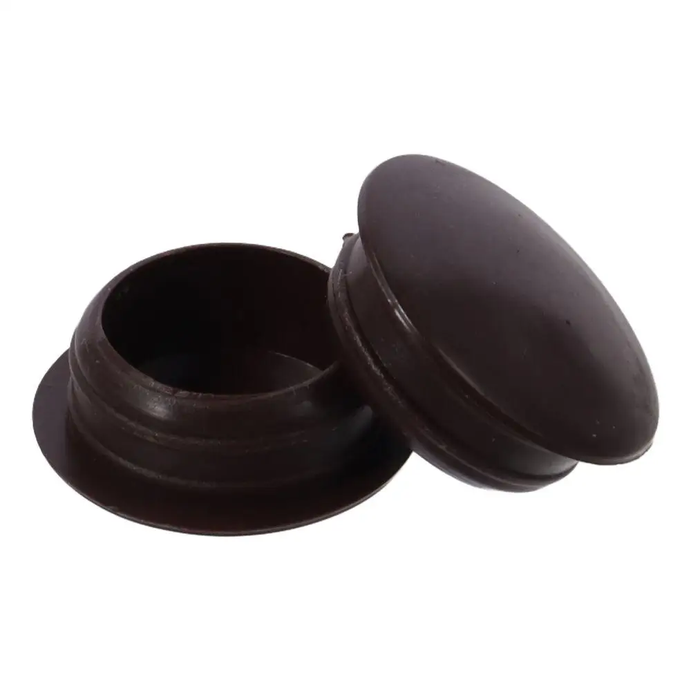 10PCS Durable Plastic Screw Hole Plugs Brown 16mm/0.63" Press on Cap Screw Cover 20mm for Furniture Cabinet Cupboard