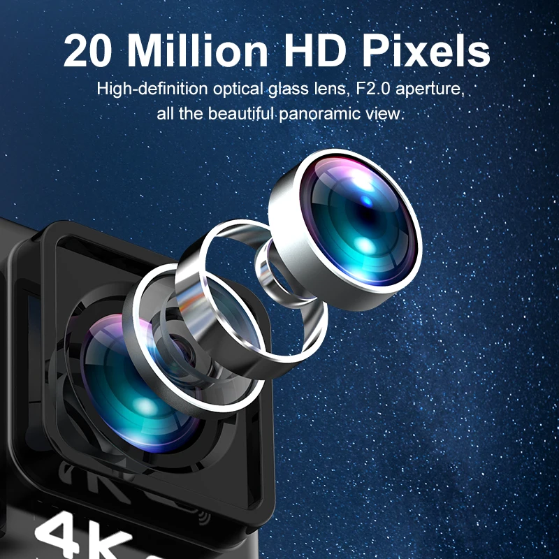 V8 Remote Control Action Camera Ultra HD 4K/30fps 24MP WiFi 2" IPS170D Underwater 30M Waterproof Vedio Go Sport Pro Anti-Shake action camera
