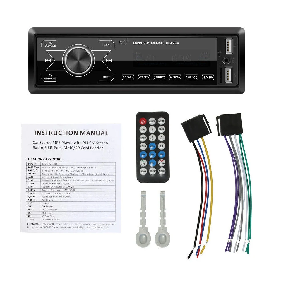 

1 DIN Car Stereo Audio Automotivo Bluetooth with USB USB/SD/AUX Card In-Dash Autoradio FM MP3 Player PC Type:ISO-M10