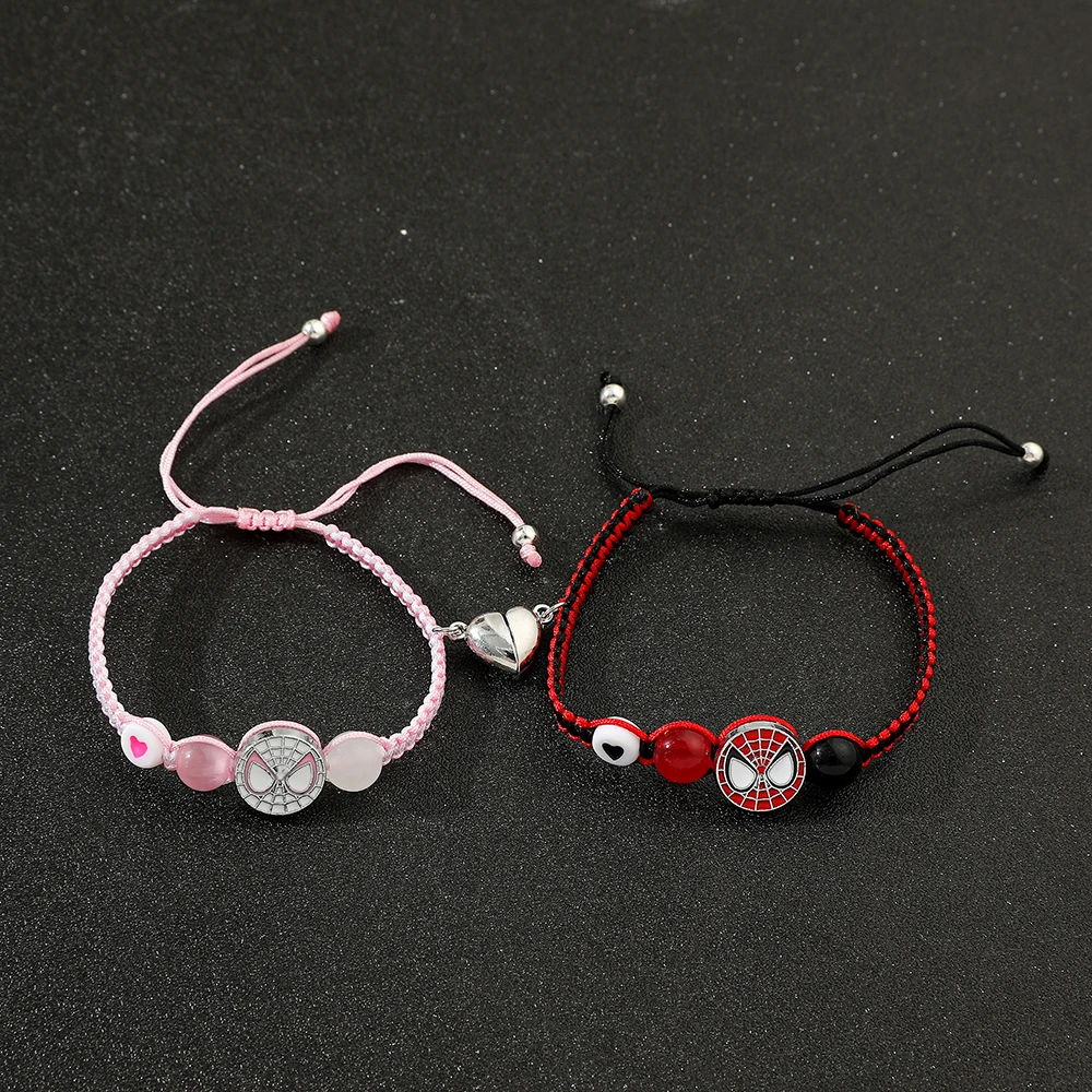 Spiderman-Freundschaftsarmbänder, beste Freundin Bff, Halloween, Weihnachten, passendes Seil, Perlenkette, Paararmbänder, neu, 2025