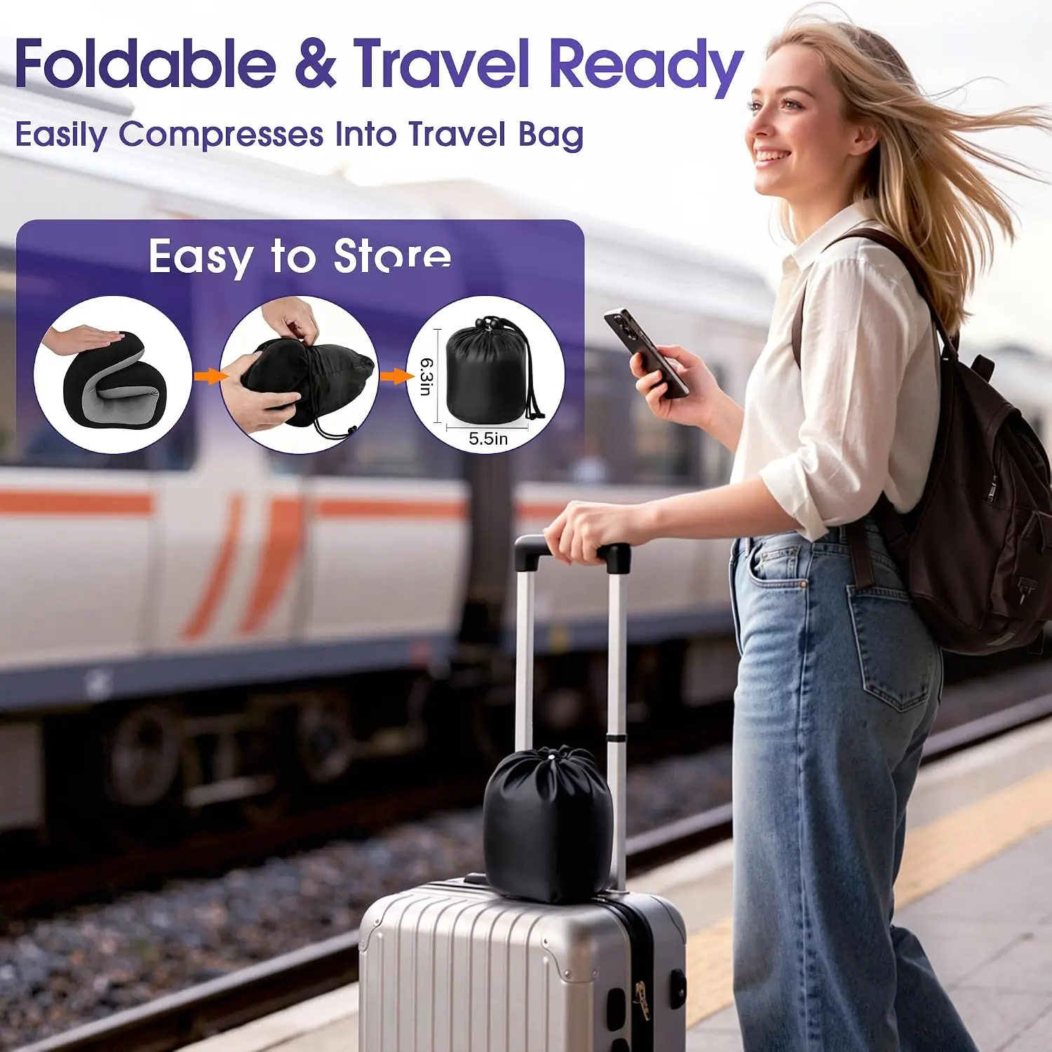 Ultimate Comfort Travel Neck Pillow – U-Shape Portable Flight Pillow