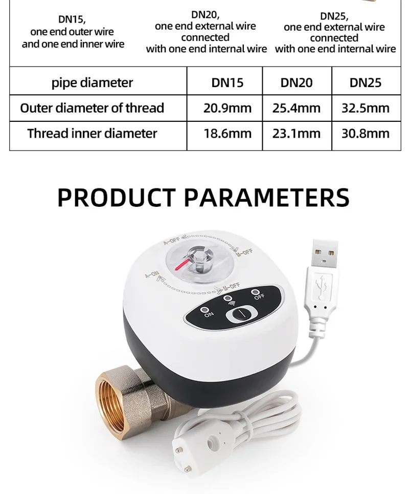 Tuya Smart WiFi Water & Gas Valve DN15/20/25, Alexa & Google Home Compatible, AP