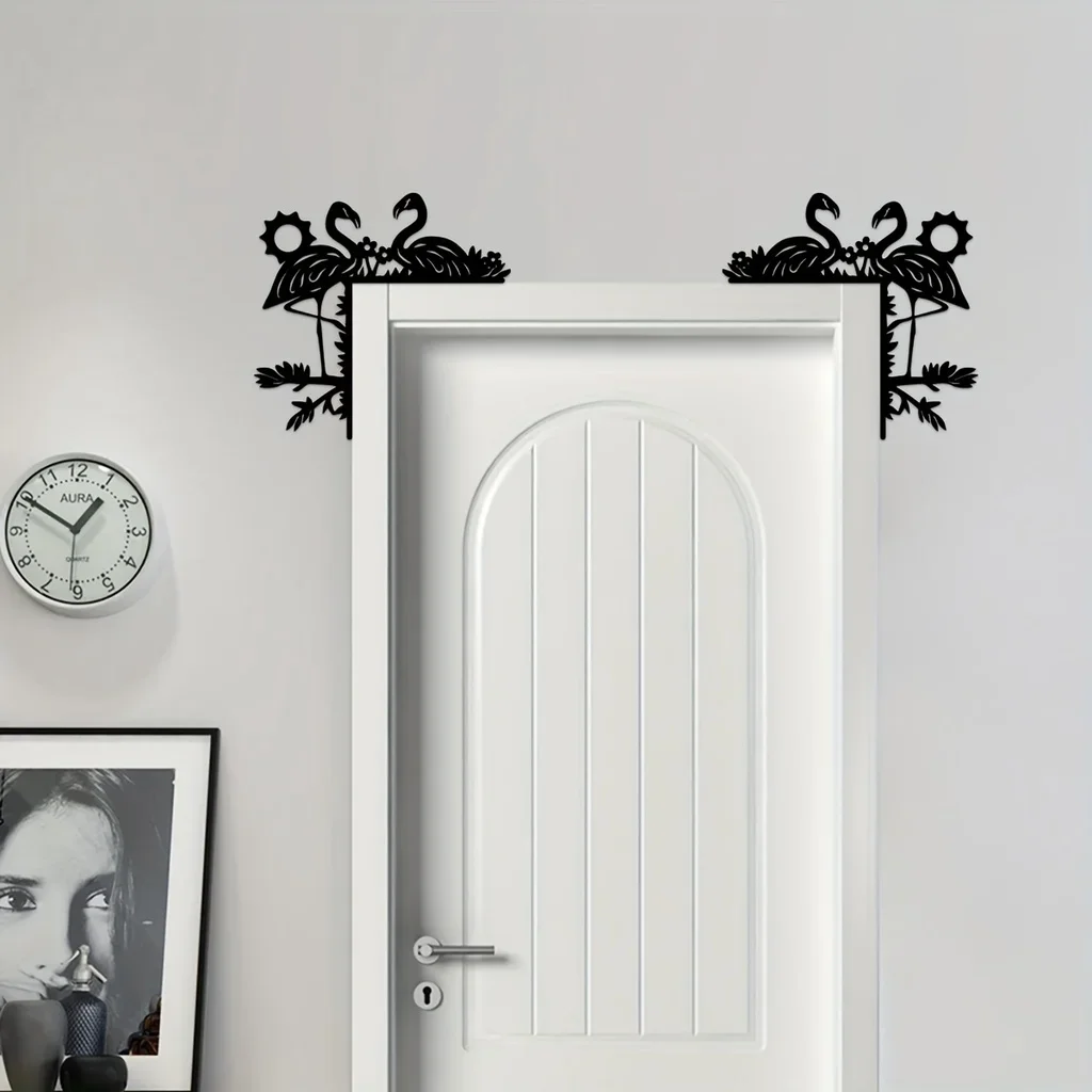 

1 Piece Metal Creative Flamingo Silhouette Decorative Wall Stickers Door Corner Decoration Wall Decor Metal Wall Hanging