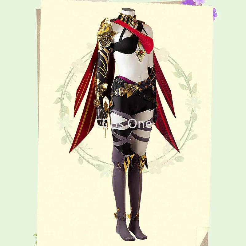 Genshin-Celana Pendek Jubah , Kostum ڽ, Ʈ Dehya Sarung Tangan Anting ׸  ݷ ڸ ǼҸ ޷