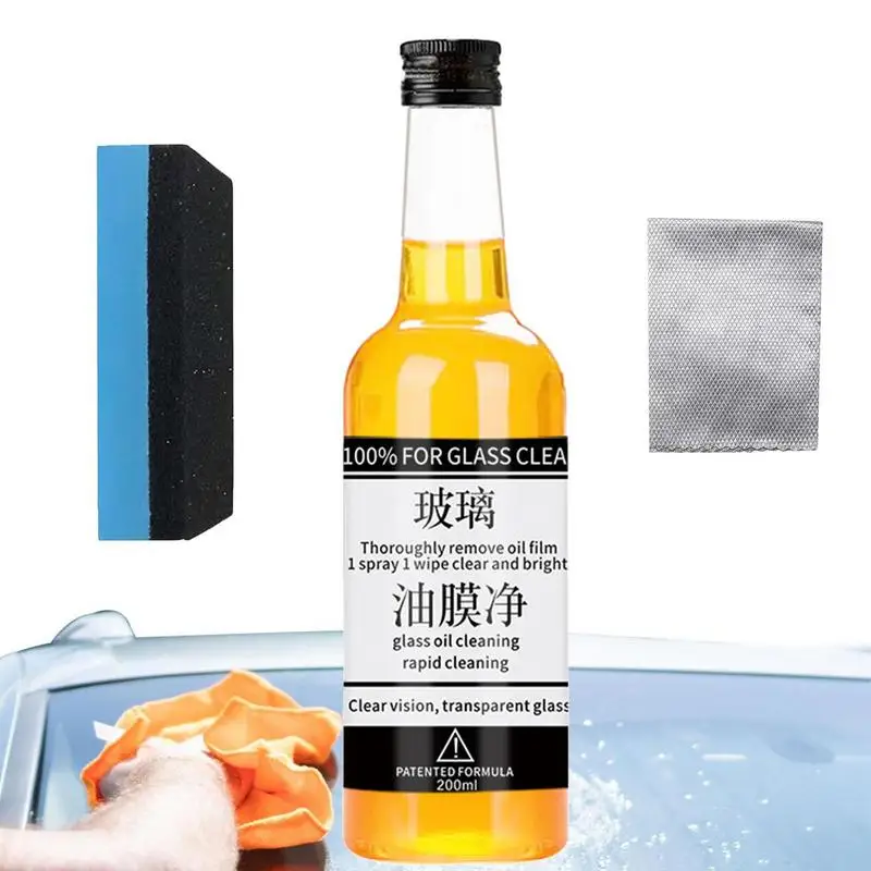 

200ML Car Glass Oil Film Remover Paste Windshield Cleaning Tool Universal Glass Cleaner For Auto And Home Eliminates Coatings