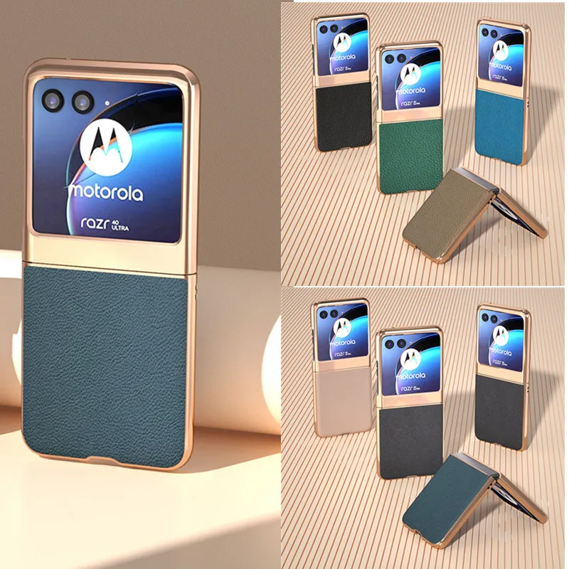 Custodia In Vera Pelle Placcata Moda Per Motorola Razr 40 Ultra Custodia Per Moto Razr 40 Ultra Custodia Razr 40 Cover Razr40Ultra